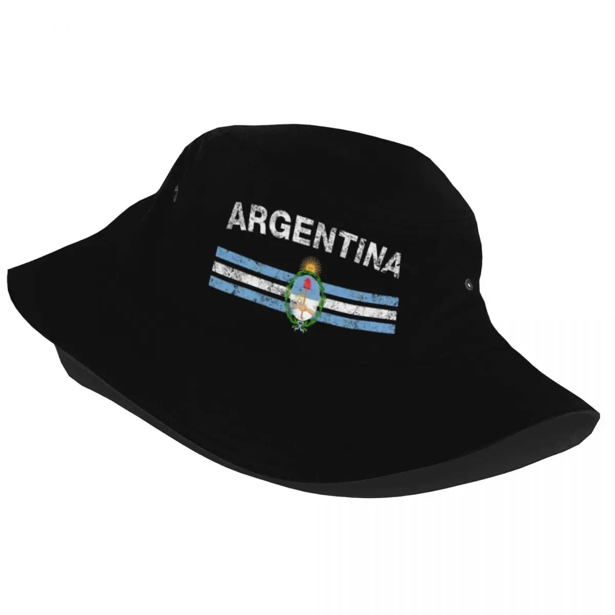 Unique Argentine Emblem Argentina Flag Bucket Hat Unisex Foldable Outdoor Sport Fisherman Hats Spring Picnic Headwear Boonie Hat