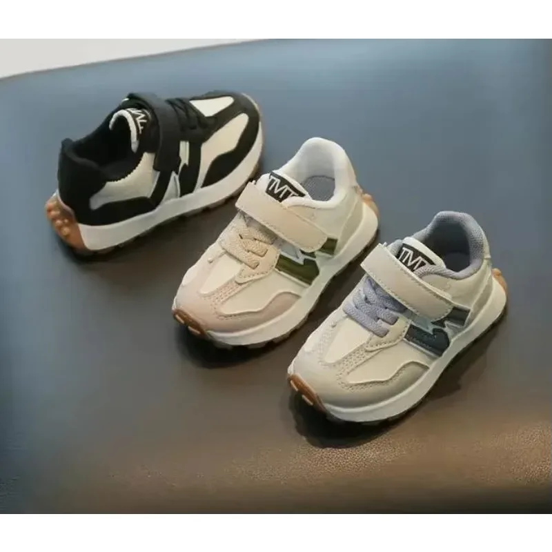 2025 حار بائع ربيع جديد الجلود العلوي أحذية رياضية الاطفال عدم الانزلاق حذاء كاجوال بنين بنات لينة وحيد الطلاب التنس حذاء طفل صغير #2