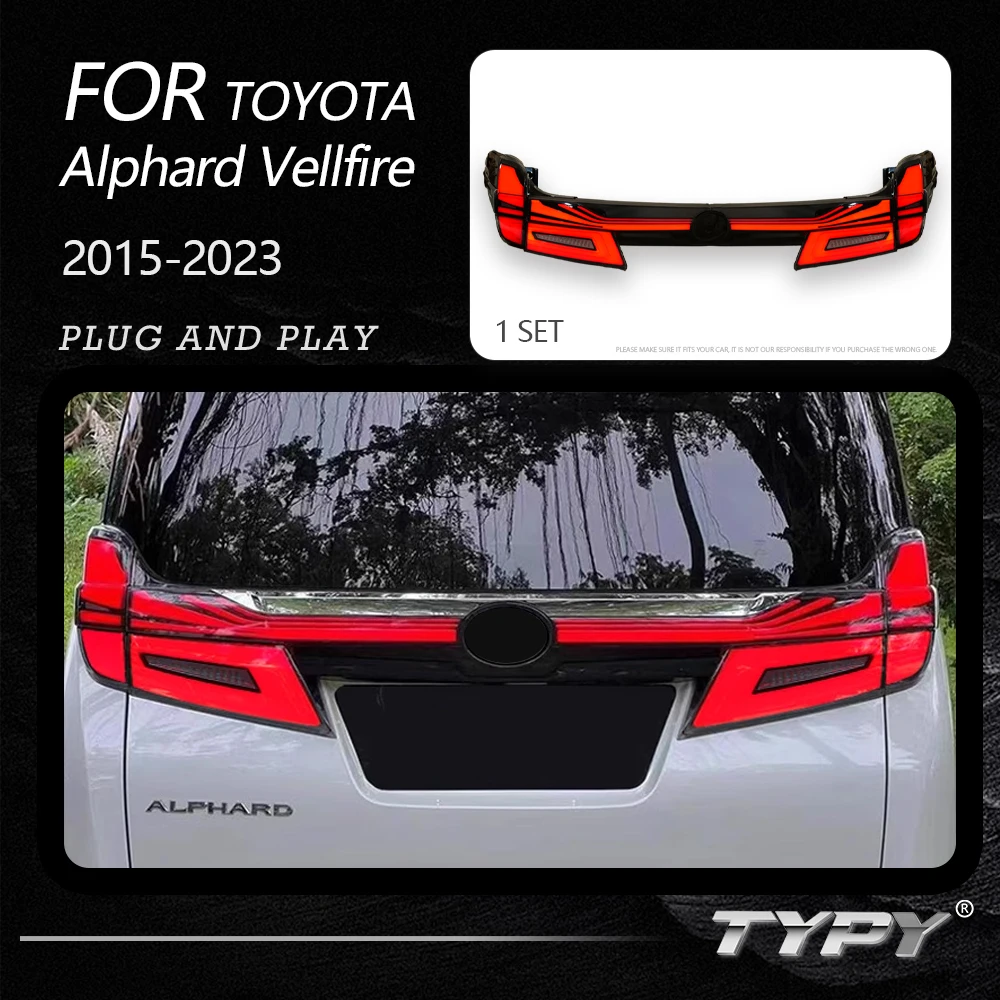 TYPY Car Tail Lights For Toyota Alphard 2015-2023 Vellfire LED Car Tail Lamps Daytime Running Lights Dynamic Car Accessories