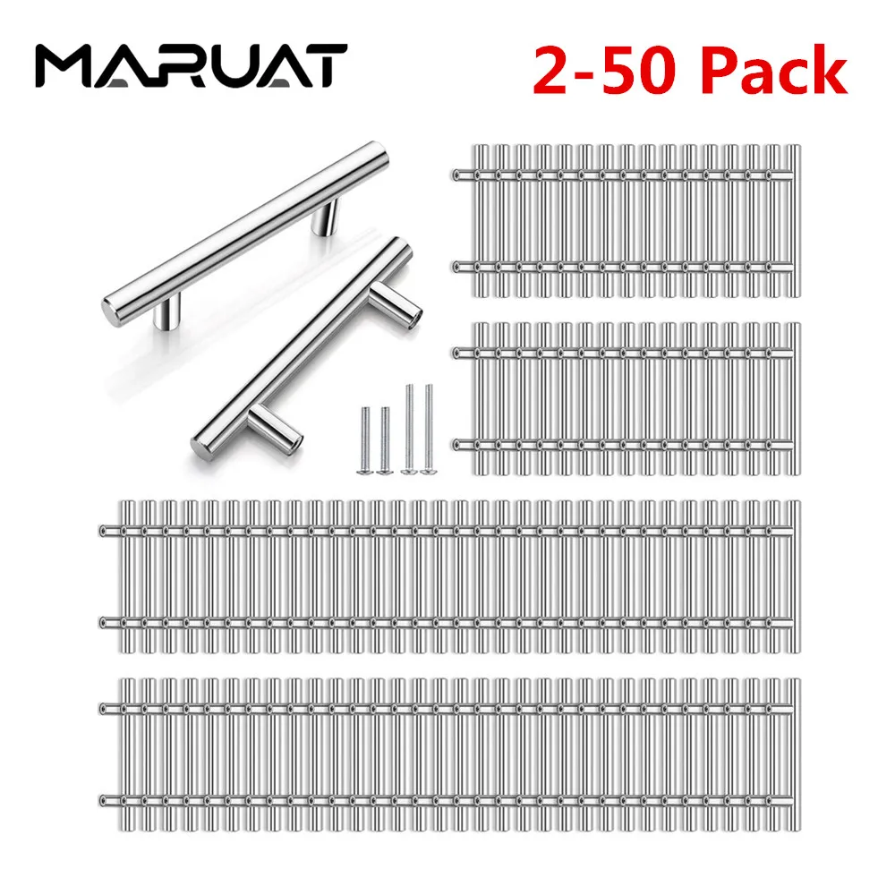 2-50PCS 3 Inches Hole Center Cabinet Pulls Stainless Steel Drawer Handles 5 Inch Length Cupboard Handles for Kitchen Dresser Bar