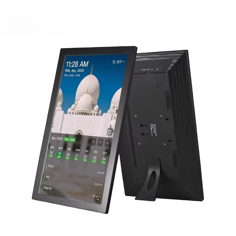 SyncGo 21 Inch Dynamic Touch Screen Digital Islamic Calendar & Azan Clock WiFi Worldwide Prayer Times Essential Office Equipment