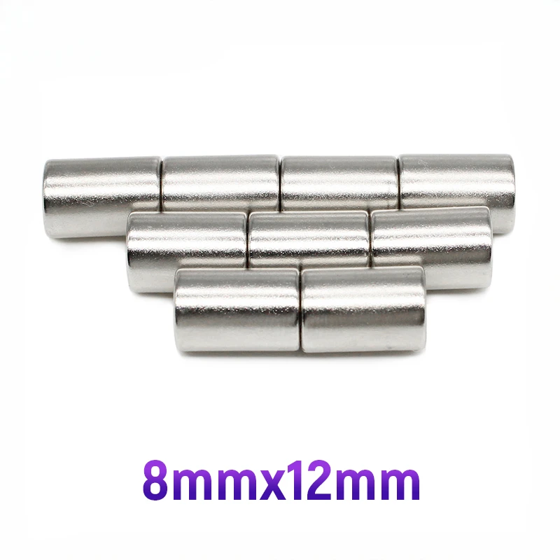 5~100PCS 8x12mm Magnet Powerful Magnetic Round Rare Earth Magnets Search Magnets 8mm x 12mm Neodymium Magnets 8*12mm