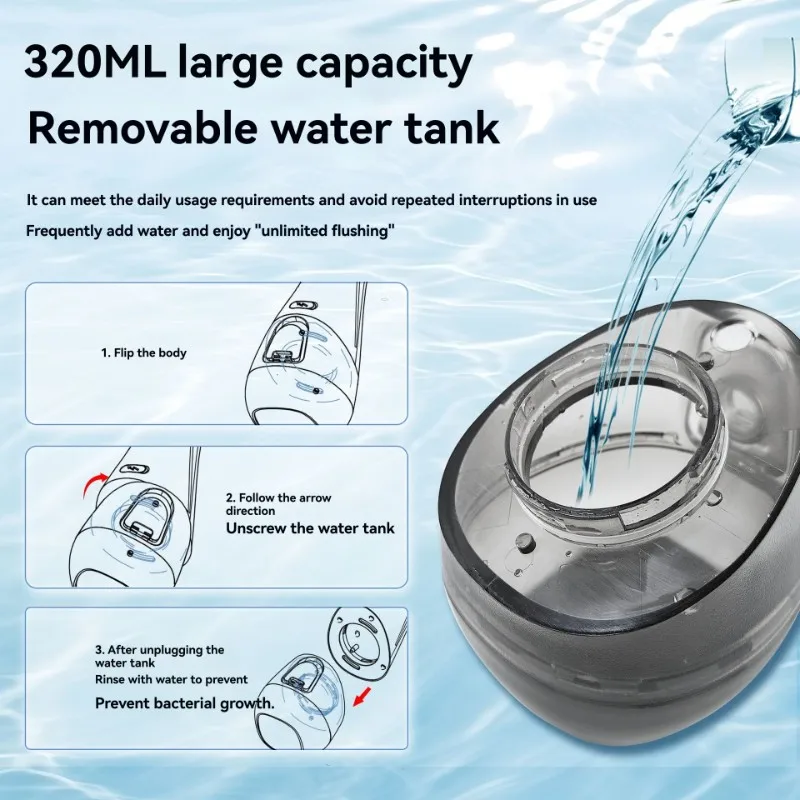 

A74G-Smart Electric Household Pulse Water Flosser DIY Oral Tooth Stain Cleaner Ultrasonic Teeth Cleaning Device