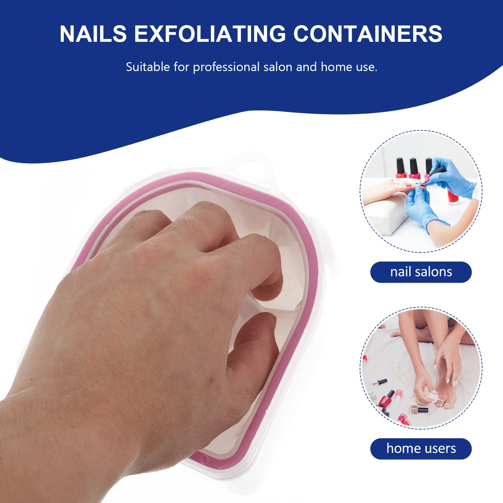 

2 Pcs Hand Soaking Bowl Manicure Bowls Nail Salon Wash Basin Container Bath for Manicures