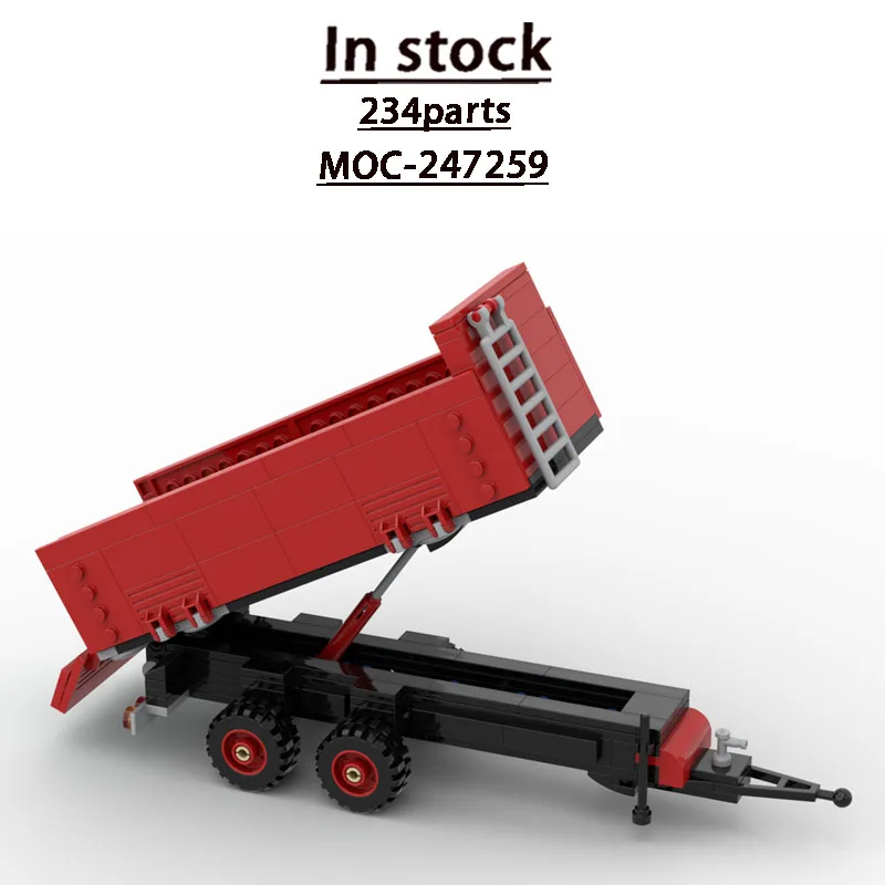 

MOC-247259 New Urban Three-Axle Dump Trailer Building Block Model 234 Parts MOC Boys Children's Birthday Building Block Toy Gift