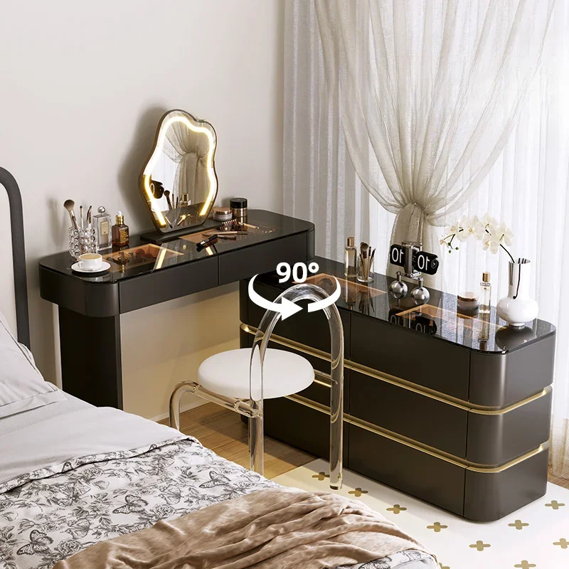 Chest Wood Dressing Table Corner Black Small Stool Dressing Table Mirror Drawer Tocador Mueble Maquillaje Bedroom Fruniture