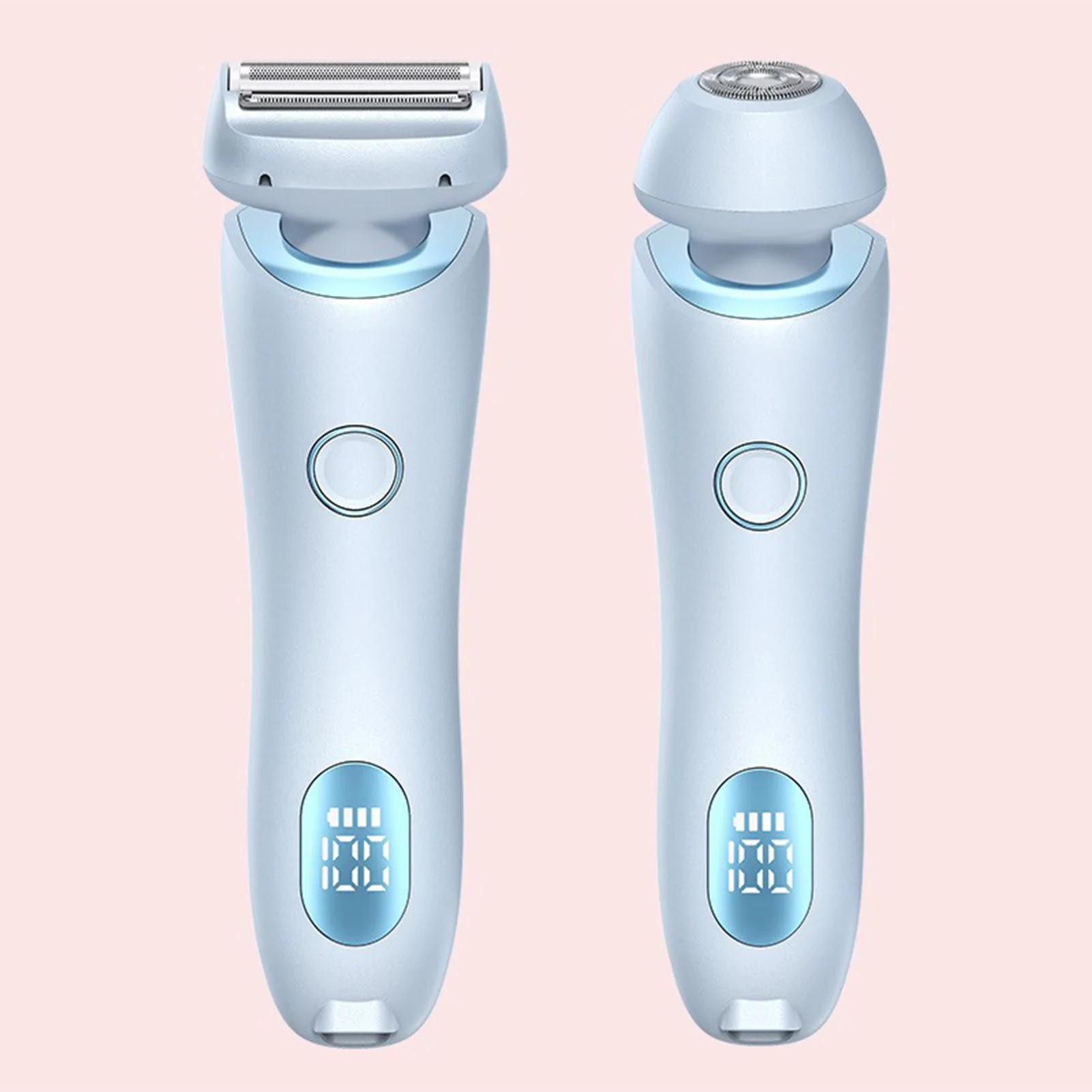 Aparador de pêlos elétrico com carregamento USB portátil feminino aparador de corpo facial com cabeça removível uso seco e molhado