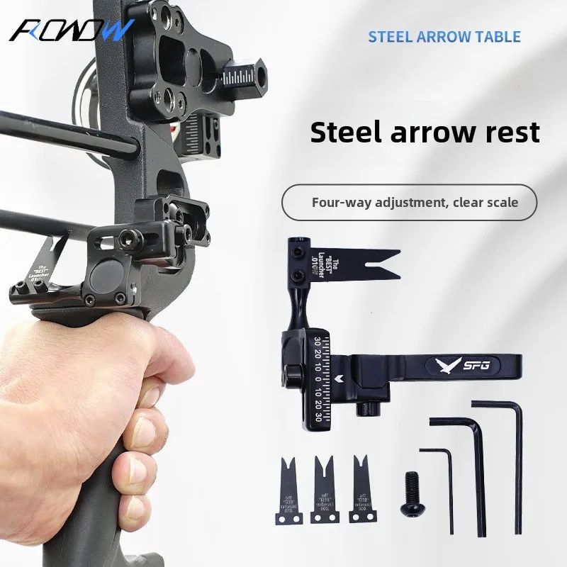 Steel Arrow Rest Competitive Recurve Bow Compound Pulley Universal Sports Equipment Bow and Arrow Accessories with Scale