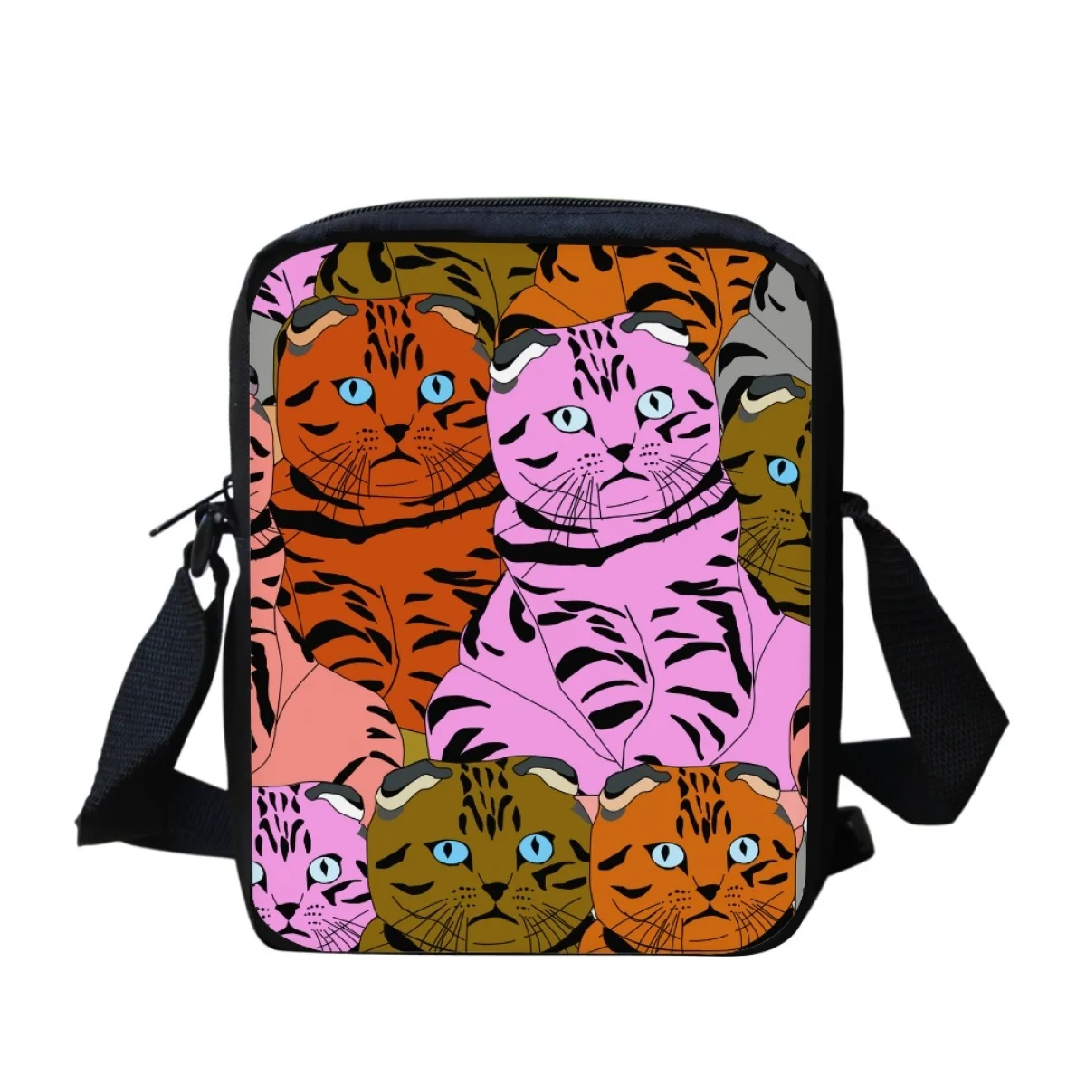 Gato bonito padrão crossbody saco menino escola garrafa nova tendência único ombro saco de alta qualidade material escolar mensageiro sacos presente