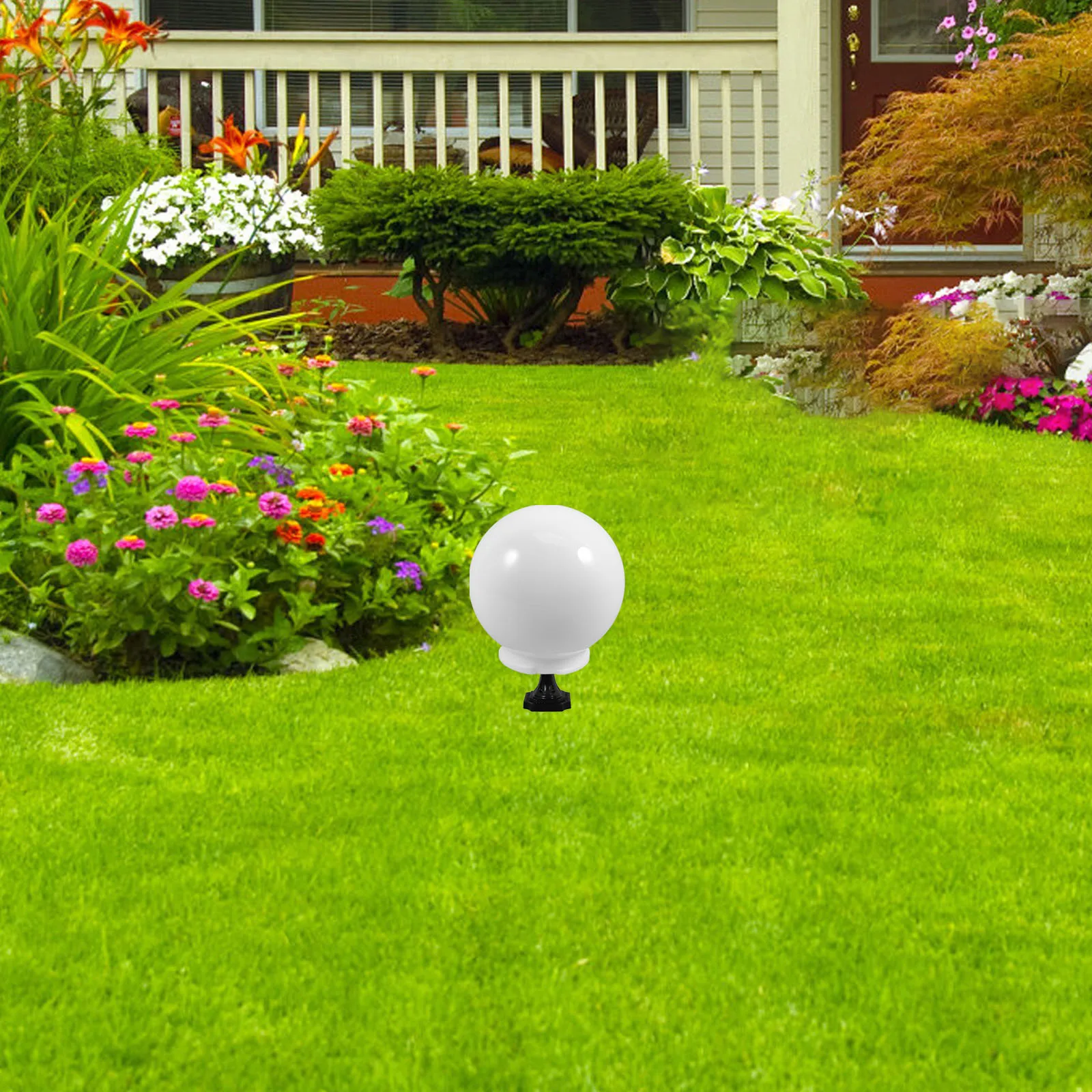 

Round White Acrylic Globe Lampshade Replacement Post Light Fixture Outdoor Garden Patio Pathway Cover White Globe Lamp Shade