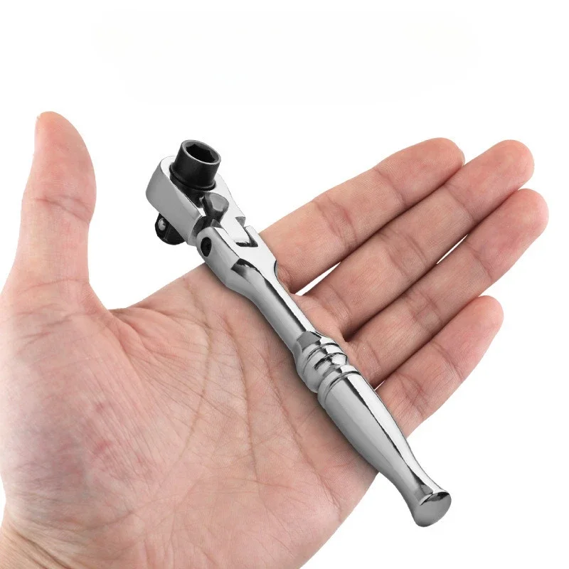 2-in-1 Fast Rotatable Mini Ratchet Wrench 1/4 Socket Wrench Rod Dual Head Screwdriver Quick Spanner Hand Tool
