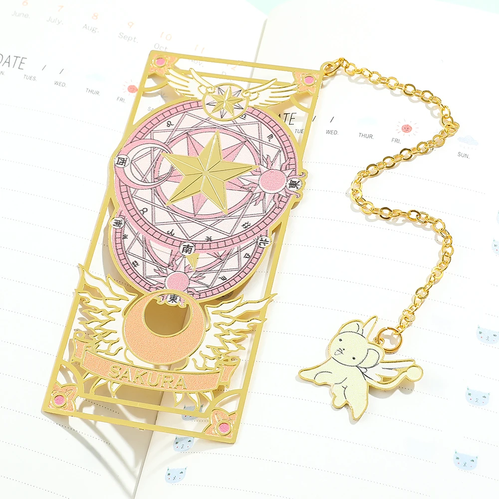 Anime Sakura Lesezeichen Card-Captor Klassische Cartoon-Fans-Kollektion Exquisites Metall-Lesezeichen Seitenmarkierer-Werkzeug für Sakura-Fans. – Detail 10