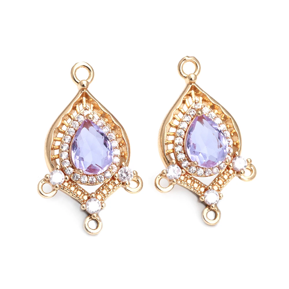 Pendientes en forma de gota de Color dorado de 18K para mujer, 6 piezas, dijes de conexión, accesorios de bricolaje de alta calidad, Rosediy, sitio web oficial
