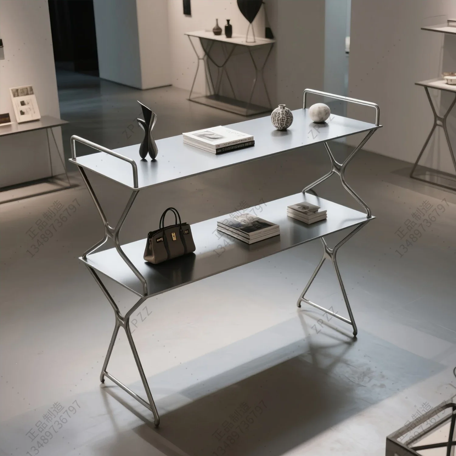 Clothing store Nakajima table women's clothing store Flowing water platform Stainless steel Nakajima table decorative counter or
