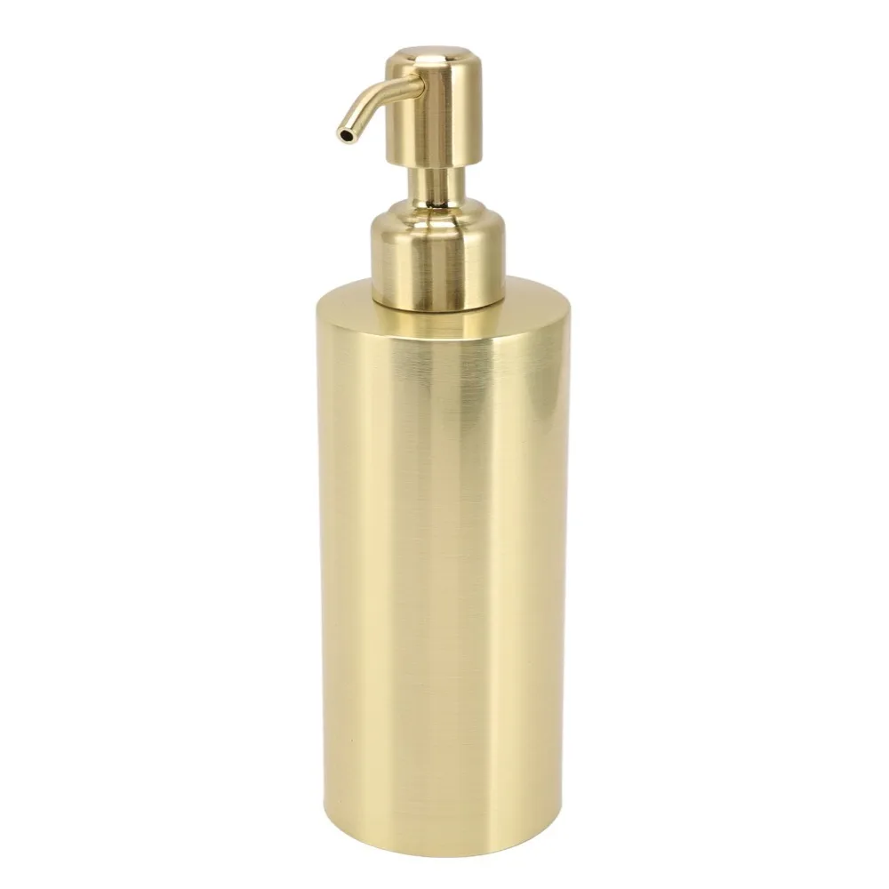 

Stainless Steel Soap Dispenser 260ml Capacity With Pump Shampoo Dispenser Refillable Gold Liquid Soap Dispenser Home Decoration