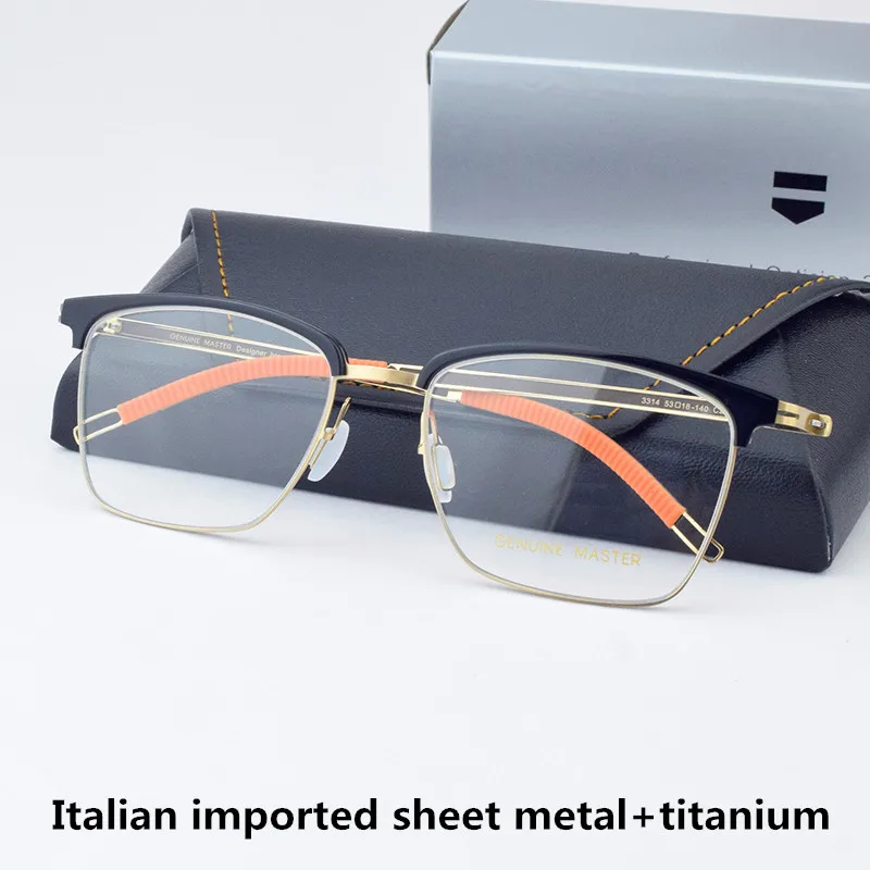 new Titanium Glasses Frame Men Eyebrow Luxury Fashion Ultralight Eyeglasses Myopia Prescription Acetate Eyewear Spectacles Women