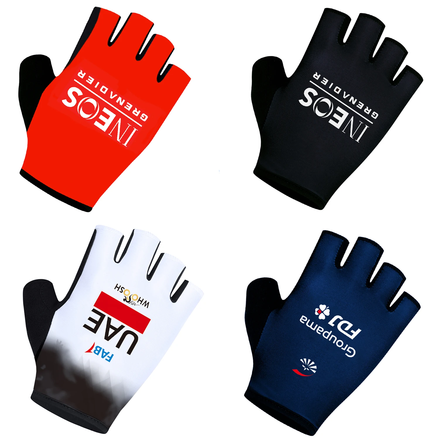 UAE 2025 Anti Slip Shock Breathable Half Finger Gloves INEOS Team Cycling Gloves Fitness Gym Bodybuilding Exercise Sports Gloves