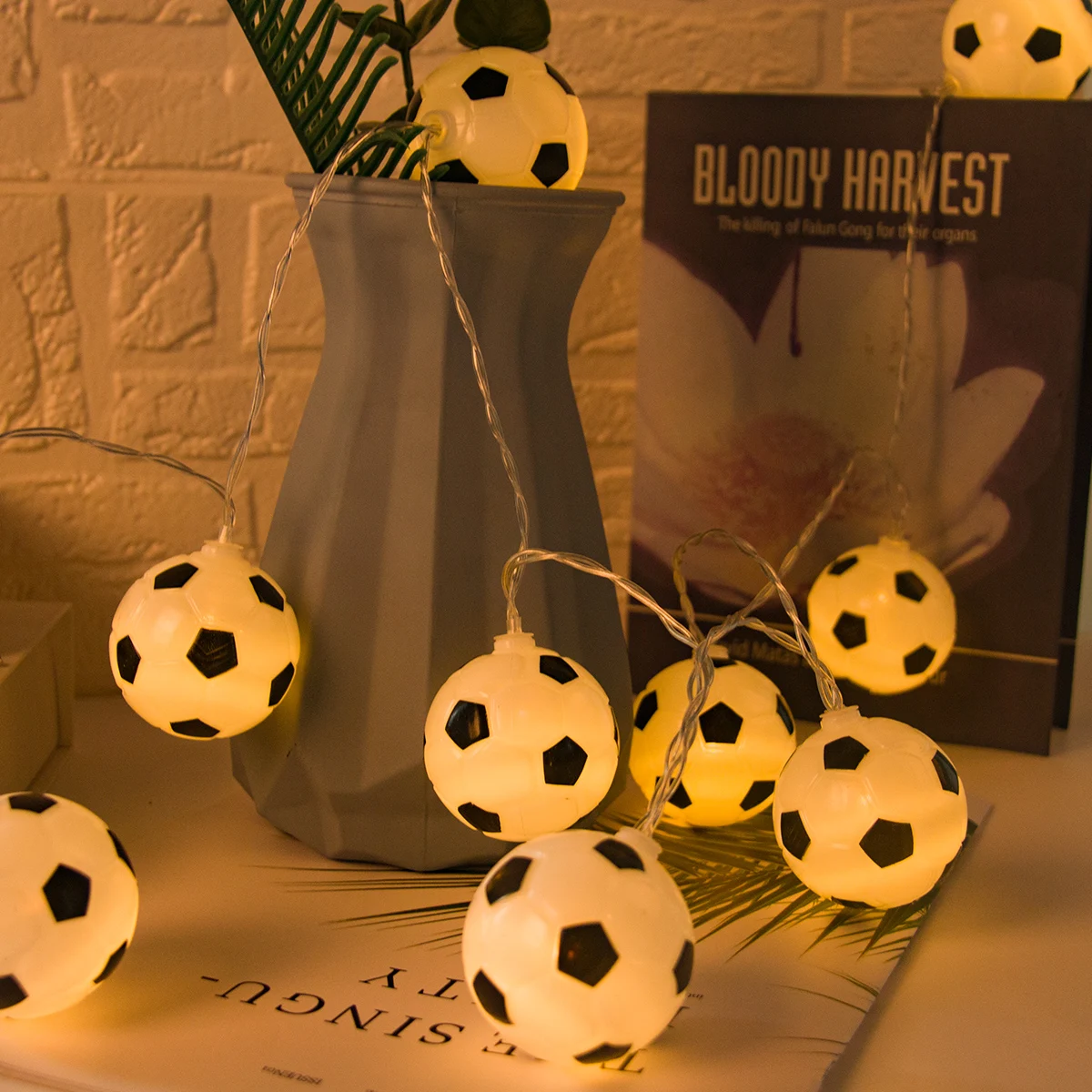 1.5M Soccer Ball String Lights, Battery Operated Football party Decorative Fairy Lights Sports Theme Party Kids boys Room Decor