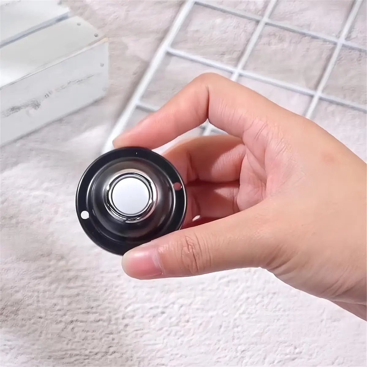 (N21R) Door Bell Button, Metal Round Doorbell Button Wired Lighted Up LED Door Buttons Replacement Solid Iron Doorbell