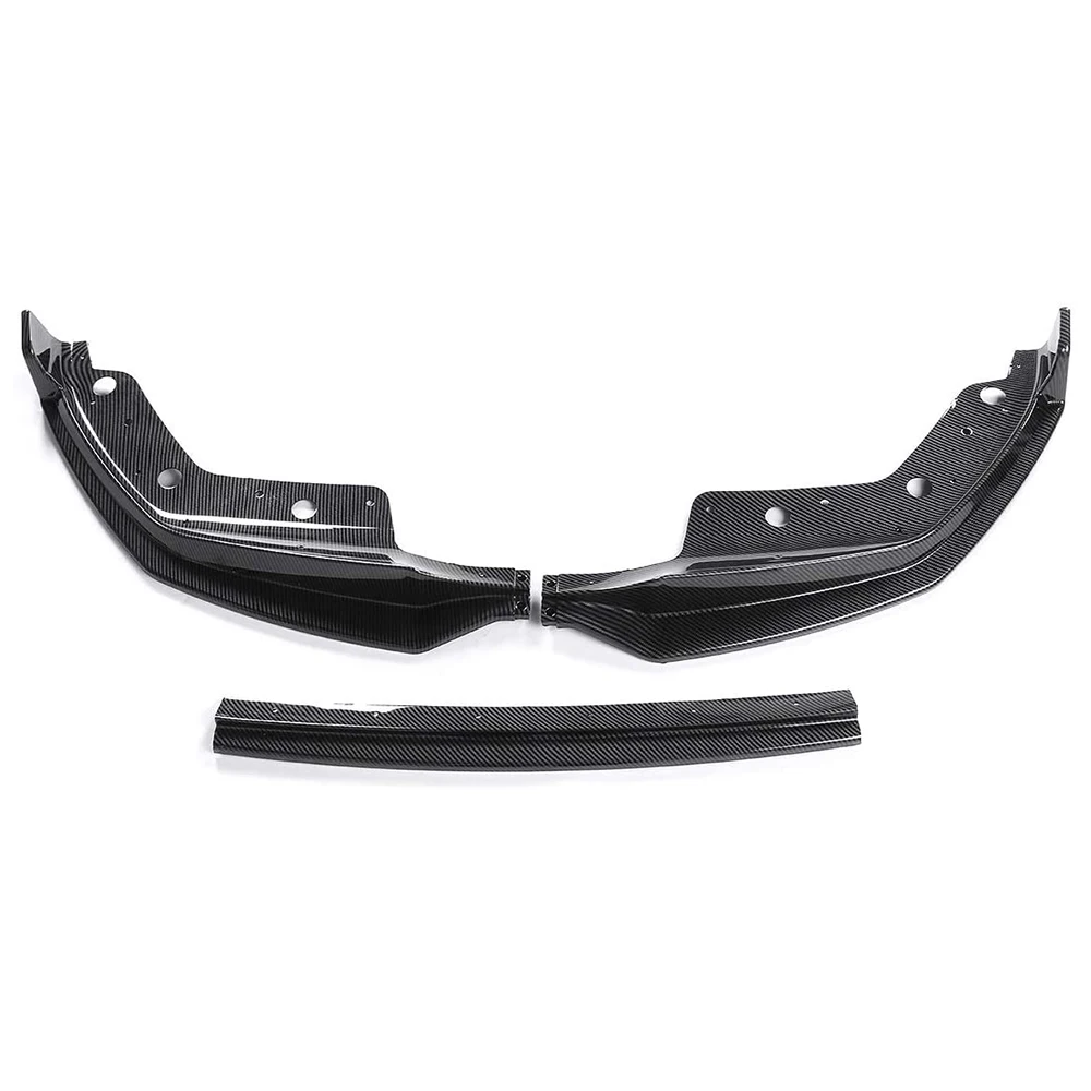 

3PCS Car Front Bumper Lip Spoiler Splitter Diffuser Detachable Body Kit For-BMW 3 Series G20 2019-2020 Carbon Fiber