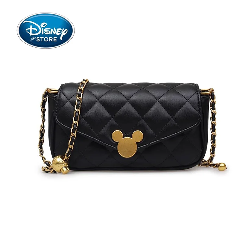 Disney Backpack Classic Embroidery Thread Diamond Lattice Chain Square Bag Cross Body Handbag For Women Magnetic Buckle Closure