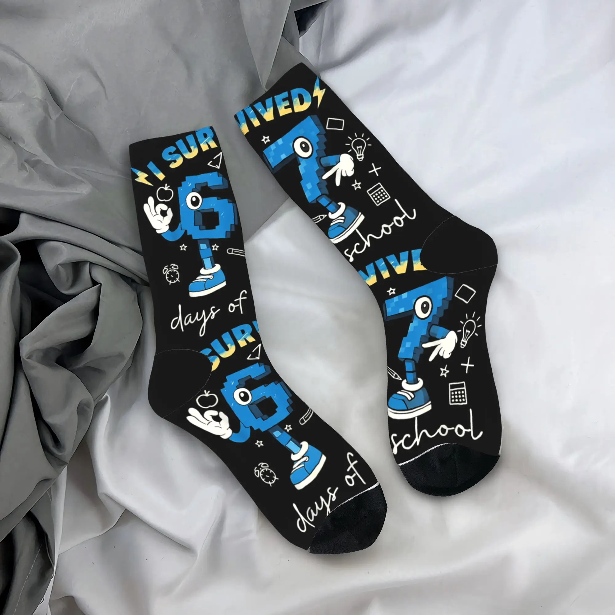 

Я пережил 67 дней школы, забавные носки «Шесть семь мозгов», осенние чулки, удобные носки в стиле ретро для взрослых и мужчин, носки с графическим рисунком