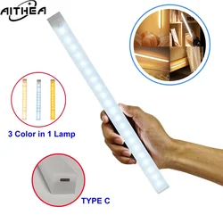 AITHEA Type C Rechargeable Motion Sensor LED Night Light Wireless Strip Bar Backlight Lamp for Kitchen Wardrobe Staircase