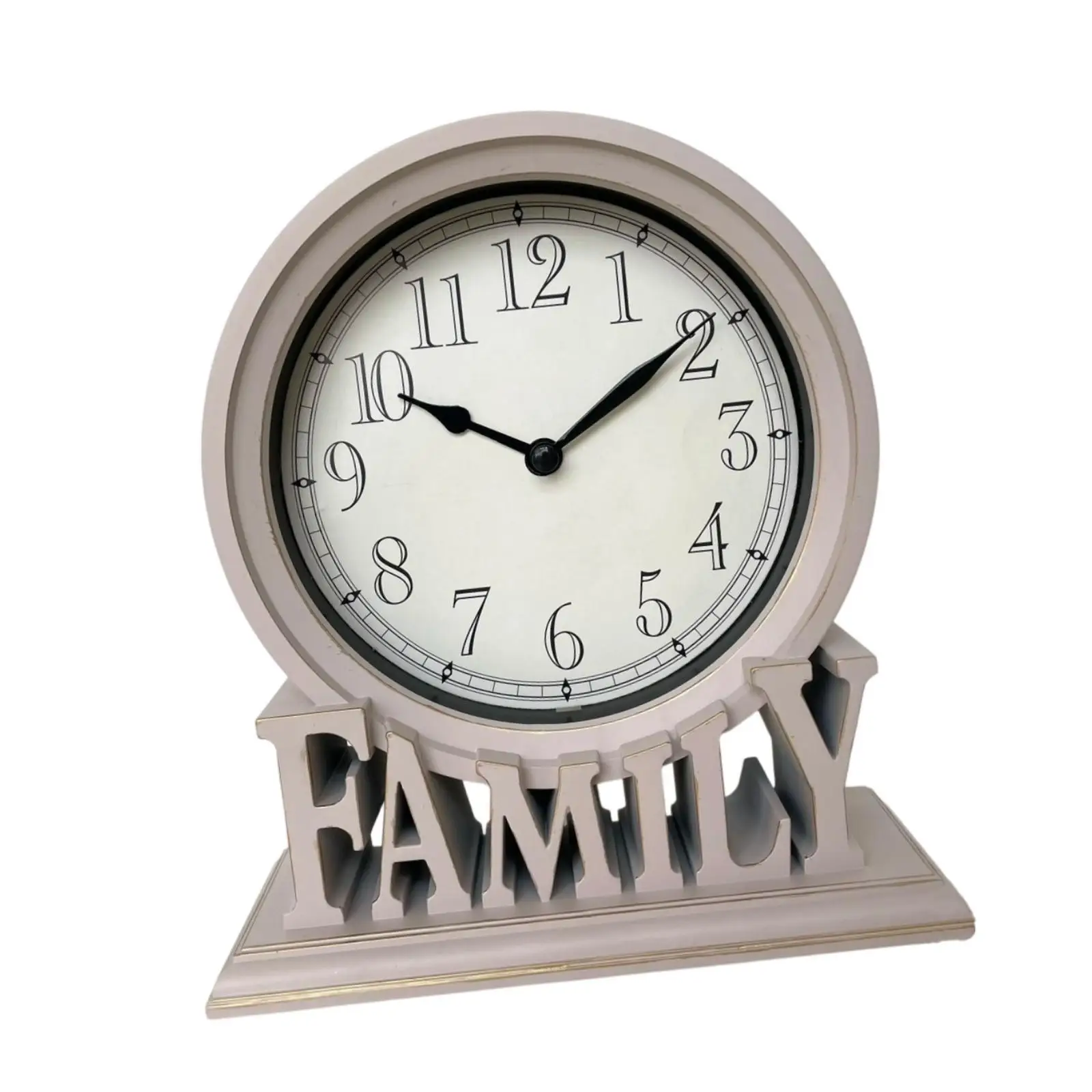 Quiet Table Clock Elegant Design Vintage Style Analog Desk Clock for Shelf Bedside or Home Decoration