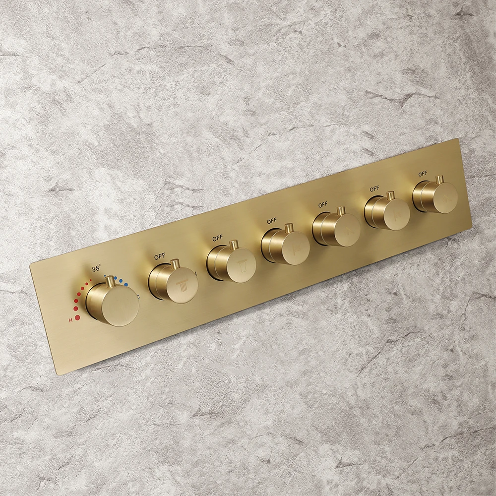 

Qlonn Bathroom Accessories Smart Thermostatic Mixer,For Shower Set 6 Functions Concealed Shower Diverter Brass Shower Controller