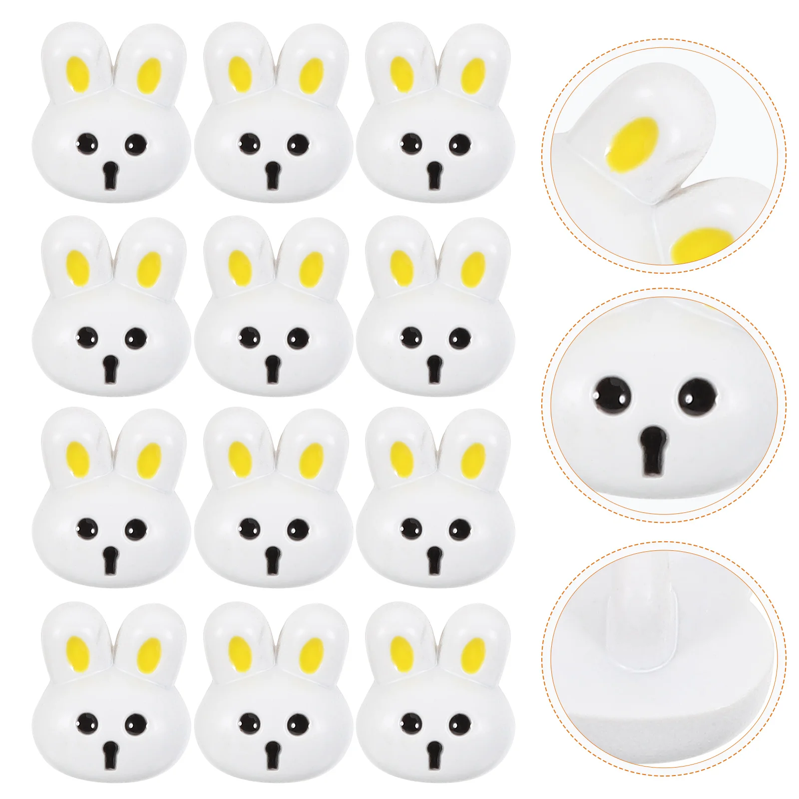 12 Pcs Novelty Button Rabbit Buttons Vintage Animal Child for Crafts Grey Dresser