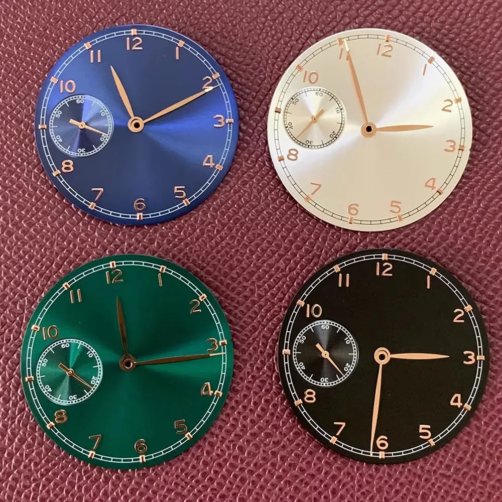 37mm Watch Dial with Watch Hands for ETA 6497 3600 Movement Replacement 9 O'clock Position ETA6497 Movement Watch Face Pointer