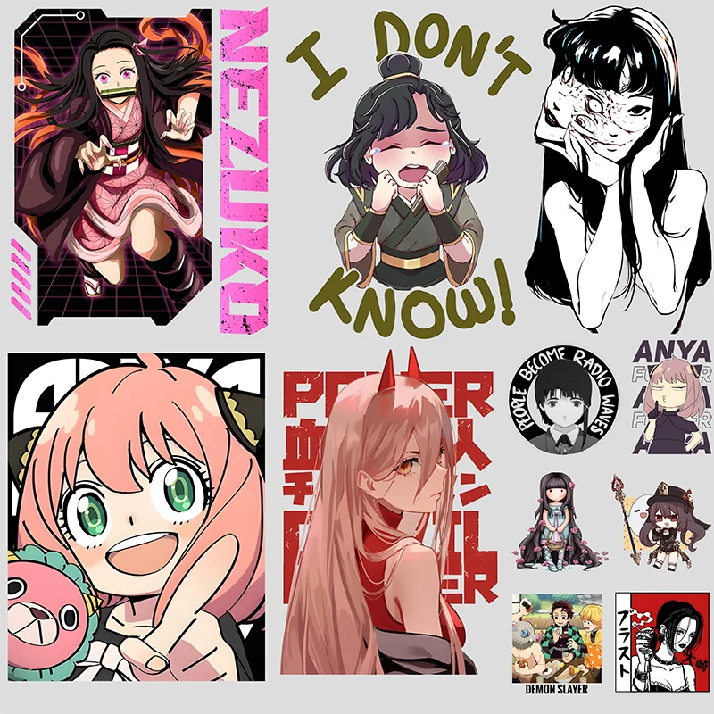 

Japanese Girl Cute Iron Sticker Patch For Clothing Women's T-shirt Hoodie Children's Jacket DIY Sticker Everything Waterproof