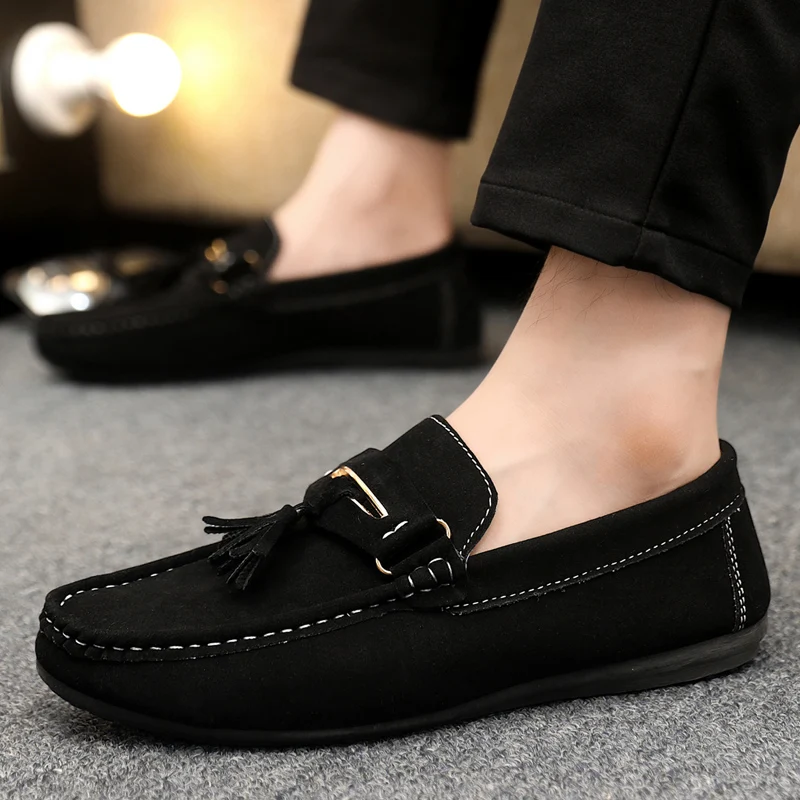 

Кожаная мужская повседневная обувь, дышащая обувь без шнуровки для вождения на лодке, модная деловая обувь, роскошные брендовые мужские лоферы