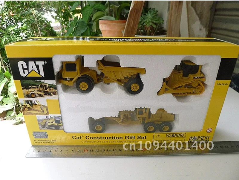 CAT 12G D6R D25D موتور Grader الطريق جرافة شاحنة قلابة نموذج 1:64 مقياس دييكاست سبيكة لودر أطفال بالريموت كنترول لعبة مجسمة