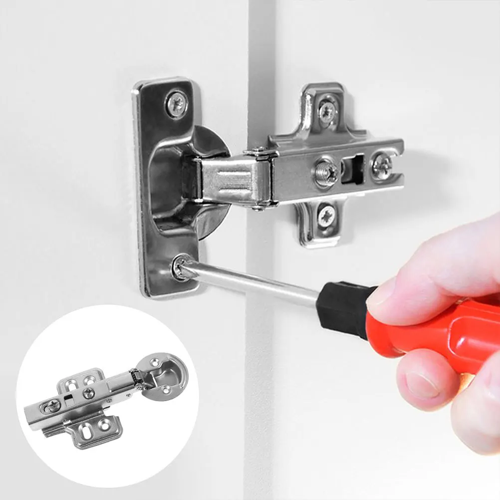 4 قطعة التخميد الهيدروليكي لينة إغلاق خزنة من الفولاذ المقاوم للصدأ مفصلات للمطبخ أبواب بدون إطار خزانة الأجهزة مفصلات