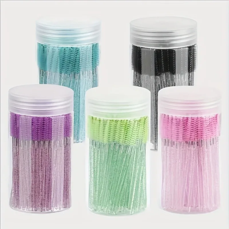Venta al por mayor, 100 Uds., varitas de cepillo cosmético desechables con mango, venta al por mayor para herramientas de extensión de pestañas, máscara de nailon