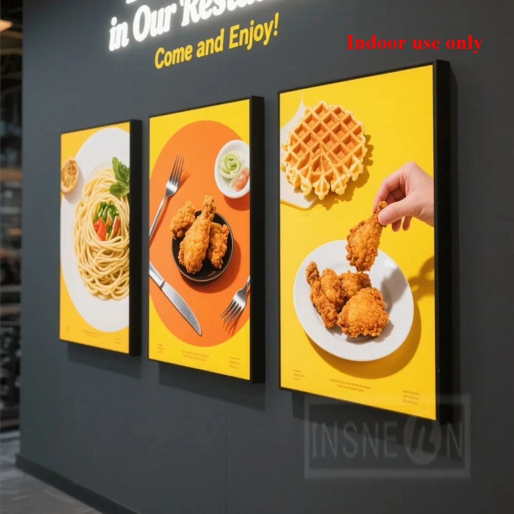 Pubblicità Light Box Segno Lettere personalizzate Menu Board Neon Poste Pannello Logo Stand Insegne sottili acriliche illuminate aziendali