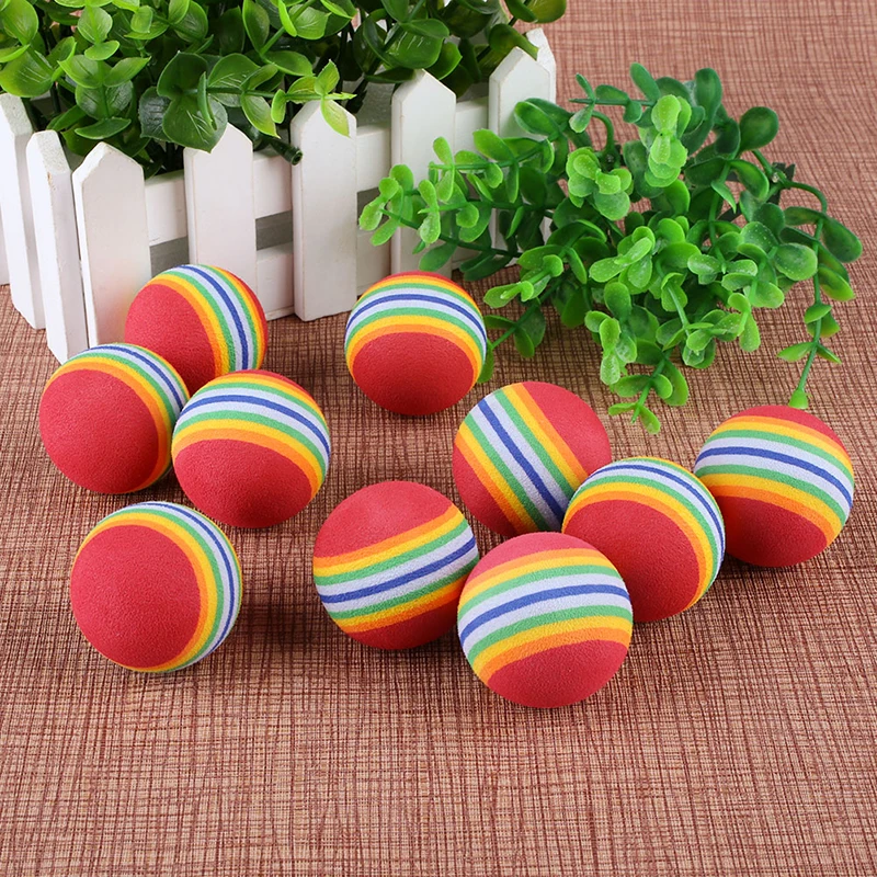 1 pz EVA spugna palline da golf Super carino arcobaleno giocattolo palla piccolo cane gatto Pet giocattoli Eva palline da Golf pratica morbida,