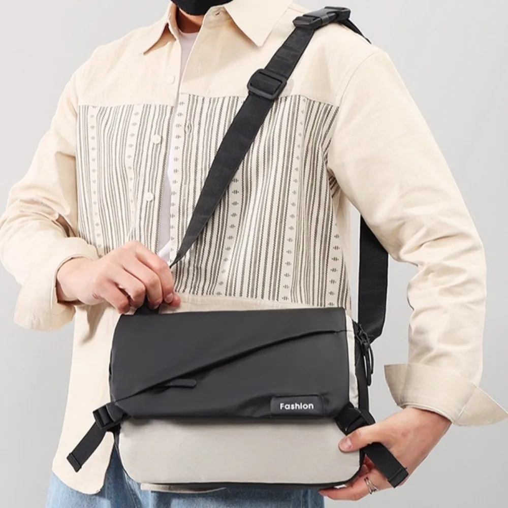 

Waterproof Men Crossbody Bag Large Capacity Phone Pouch Student Shoulder Bag Waist Bag with Multiple Pockets Messenger Bag