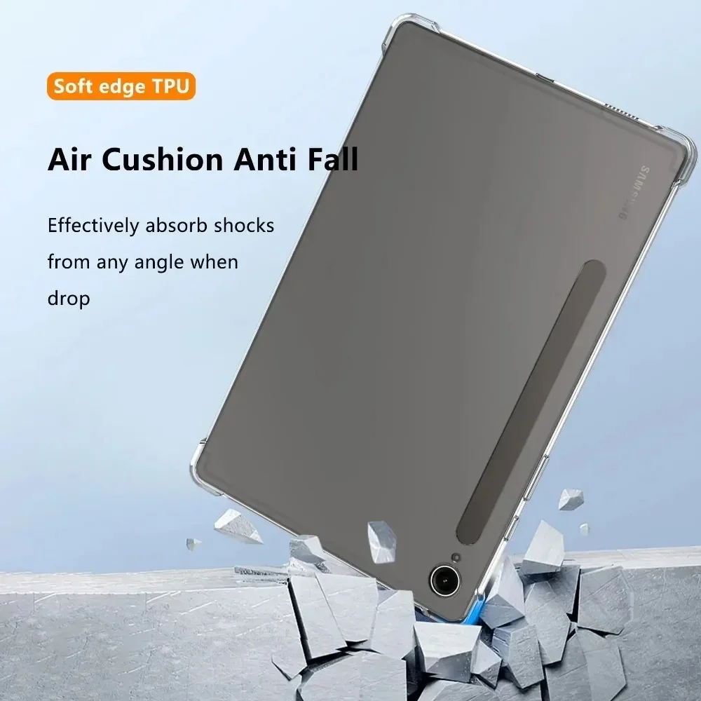 Silicon Case For Samsung Galaxy Tab S9 FE 10.9in 2023 SM-X510 SM-X516B X510 X516B Transparent Airbag Soft TPU Back Tablet Cover