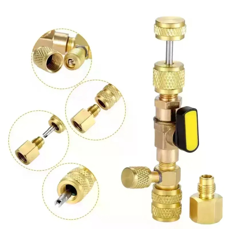 【NEW】1 Set For R22 R410a R134A R12 R32 Refrigerant Valve Core Remover Installer Kit With 1/4