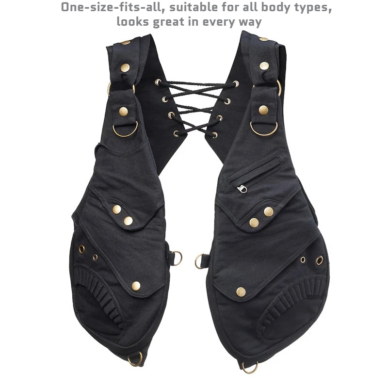 The Latest Model，Tactical Underarm Chest Harness Bag, Multi-Pocket ,Canvas Vest Style Shoulder Pack