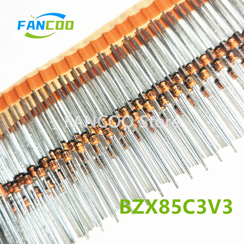 100PCS BZX85C2V7 2.7V BZX85C3V0 3V BZX85C3V3 3.3V BZX85C3V6 3.6V BZX85C3V9 3.9V 1.3W DO-41 BZX85C4V3 BZX85C4V7 BZX85C5V1 BZX85