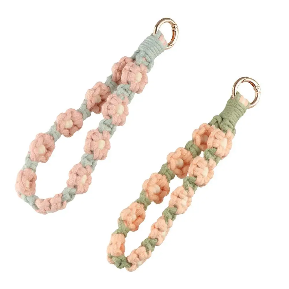 Korean Style Boho Phone Case Rope Keyring Phone Wristband Wrist Lanyard Bracelet Bag Pendant Bag Hanging