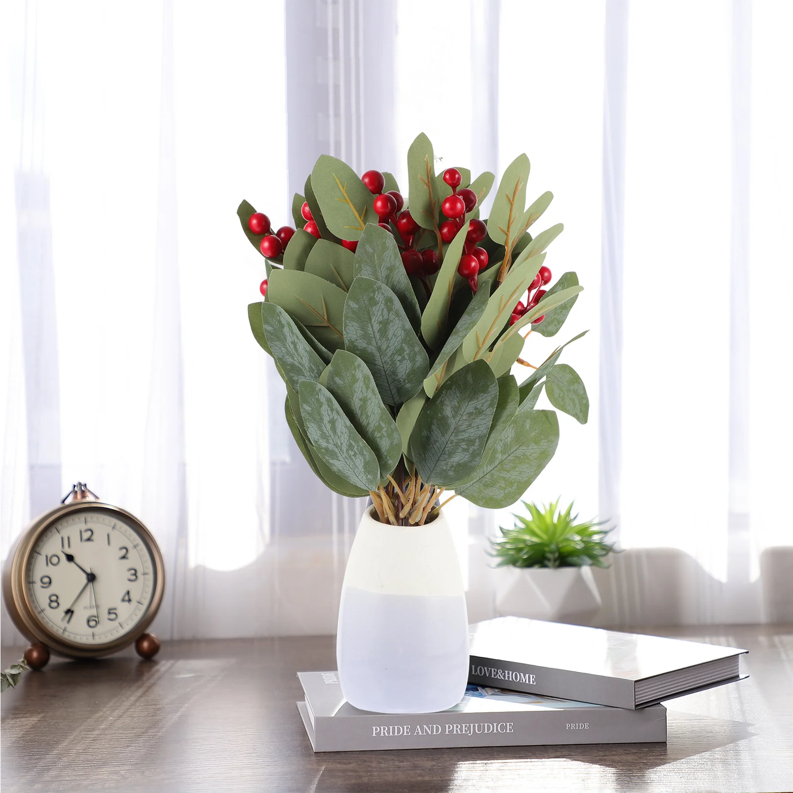 

10Pcs Artificial Eucalyptus Leaves Long-Lasting Faux Greenery for Wedding Centerpiece Party Decor Home Office Adornment