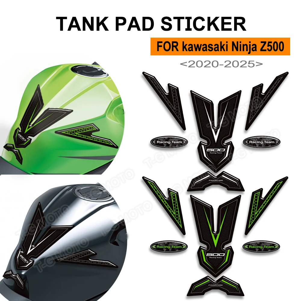 

For kawasaki Ninja Z500 Z 500 Motorcycle Fuel Oil Tank Pad Knee Stickers Protection Decal Kit 2020 2021 2022 2023 2024 2025