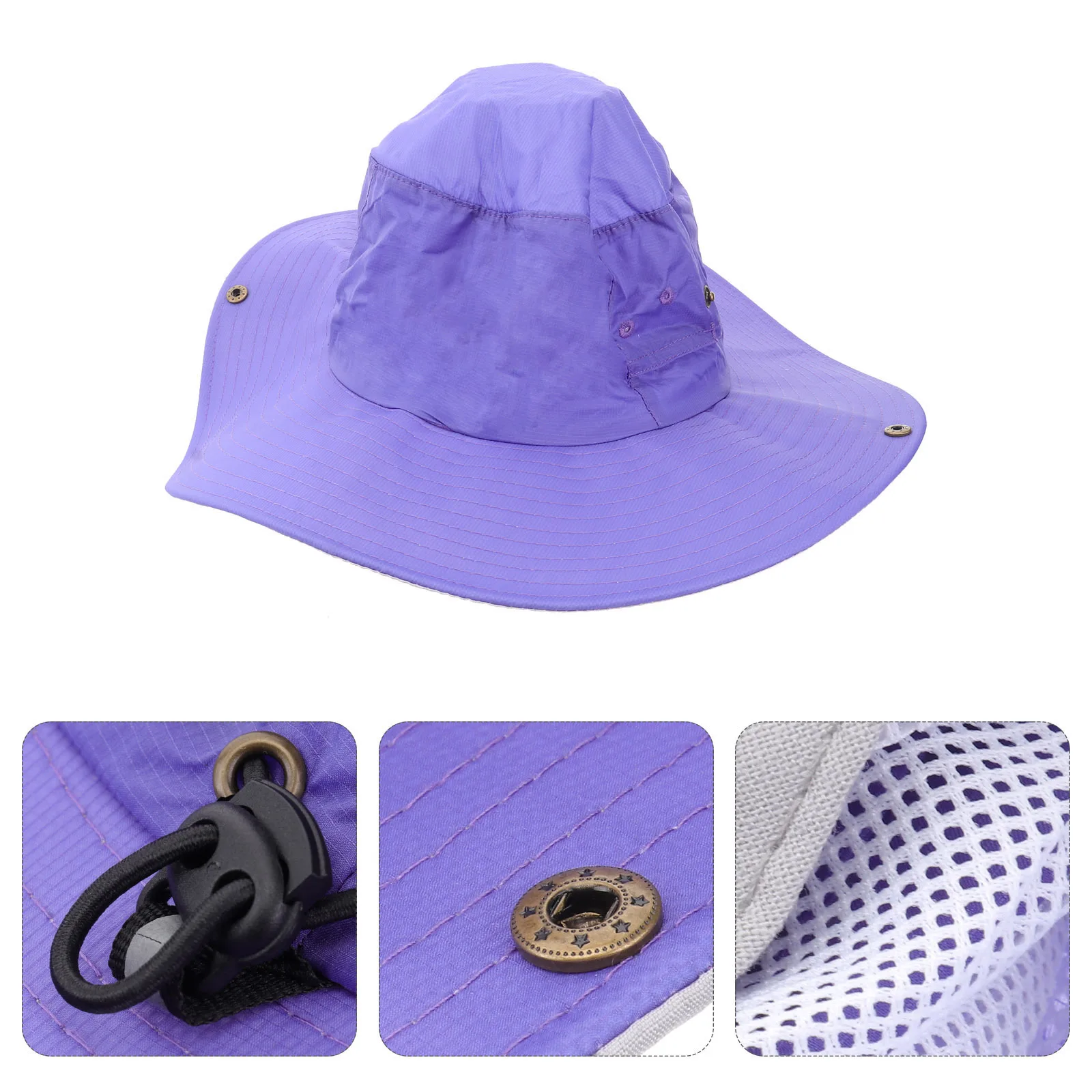 

Fast Drying Fisherman Uv Protection Bucket Hat Wide Brim Sun Hat For Outdoor Fishing Hiking Camping Men Women Purple