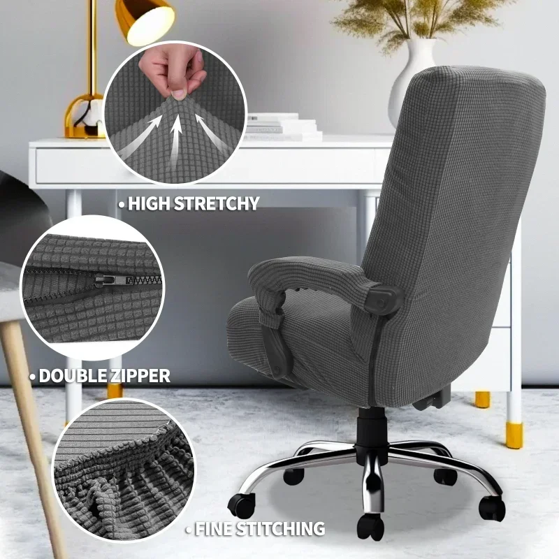 Thicken Jacquard Office Boss Chair Cover Elastic Boss Rotating Computer Chair Seat Case Stretch Chair Covers with Armrest Covers