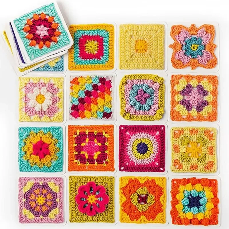 50 Mix & Matchs Designs Crochet Cards DIY Knitted Pattern Cards Set Crochet Patterns for Adults DIY Grandma Knitted Pattern Set