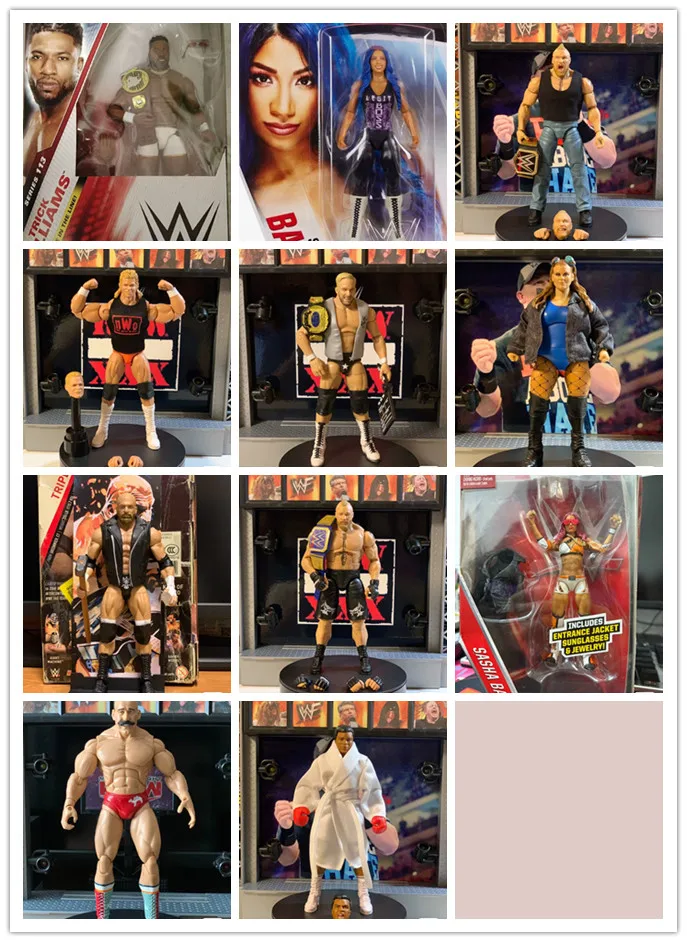 20250113 wwe wrestler Figure doll SASHA BANKS CODY STARDUST brock lesnar Triple H Lex Luger Steve Austin Iron Sheik Muhammad Ali